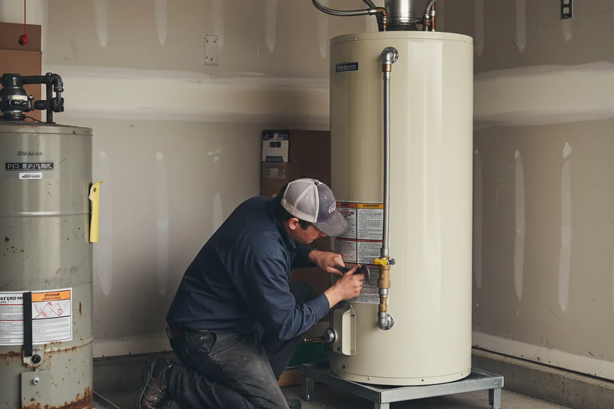 Water heater and shutoff valve replacement in Beech Island